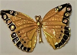 Lovely Yellow and Black Butterfly Pin 